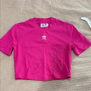 Adidas Hot Pink Ribbed Tee